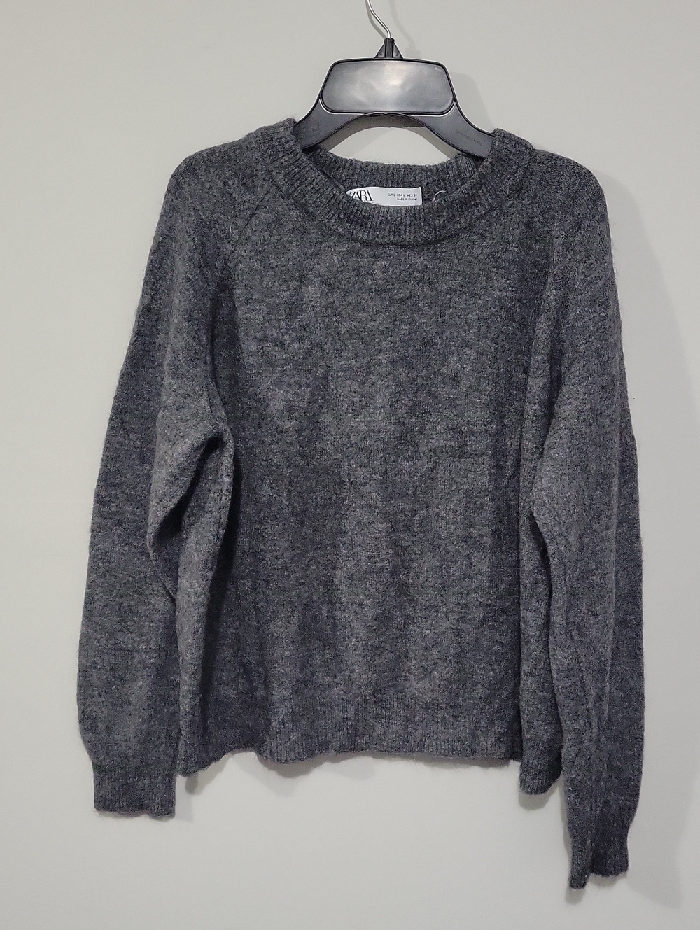 Zara | Charcoal Wool Alpaca Blend Sweater Quiet Luxury Old Money Minimalist L